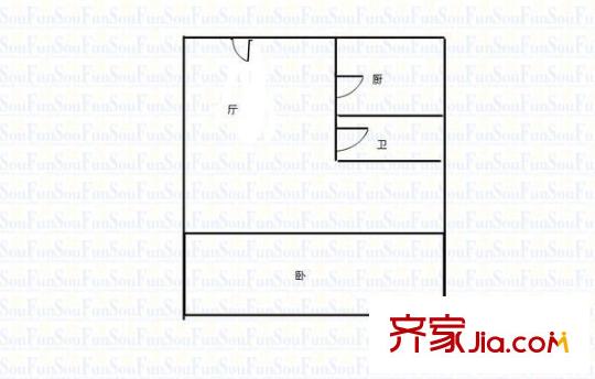 西仲小區(qū) 1室 戶型圖