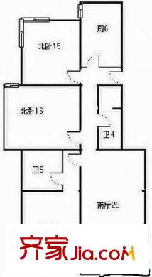 國(guó)際城名苑3室 戶型圖