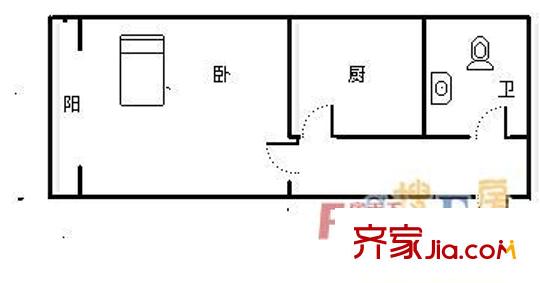 南公司小區(qū) 1室戶型圖