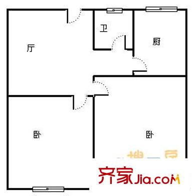 龍?zhí)堵沸^(qū) 2室 戶型圖