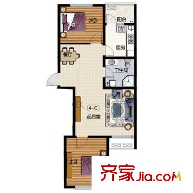永聯(lián)佳園戶型圖1棟c戶型 2室2廳1衛(wèi)