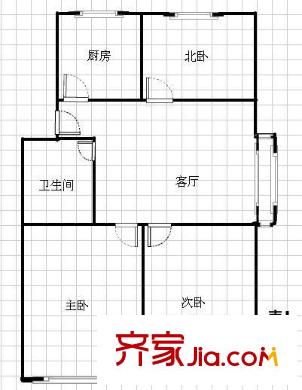 北江支路小區(qū)戶型圖3室戶型圖 3室1廳1衛(wèi)1廚