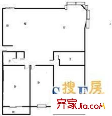 昆侖山莊 3室 戶型圖