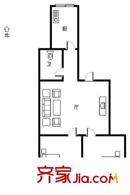 百通建安小區(qū) 2室 戶型圖