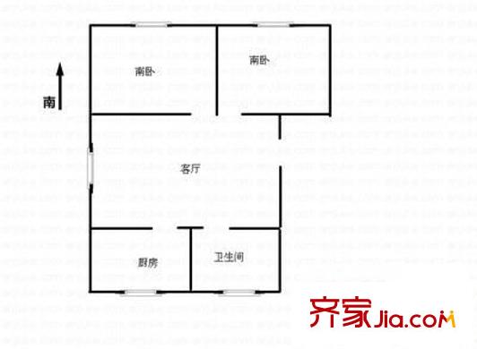 百通建安小區(qū) 2室 戶型圖