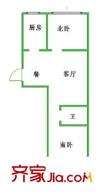 嘉定路小區(qū)戶型圖2室 2室1廳1衛(wèi)1廚