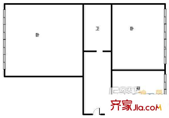 嘉定路小區(qū)戶型圖2室 2室1衛(wèi)1廚