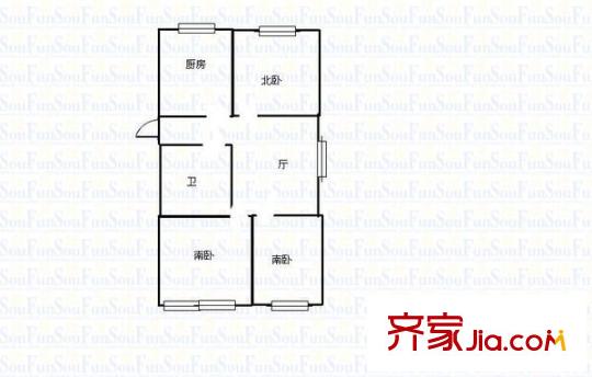 華易示范小區(qū) 3室 戶型圖