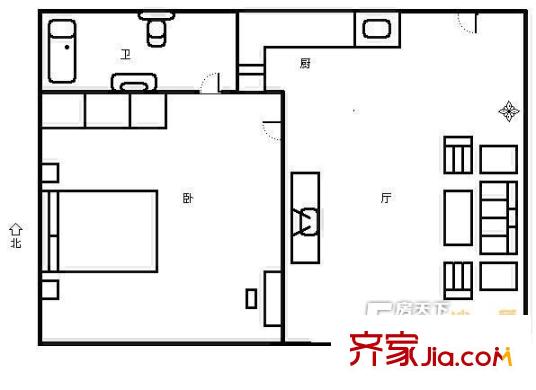 新華錦鴻仕雅居戶型圖1室戶型圖 1室1廳1衛(wèi)1廚