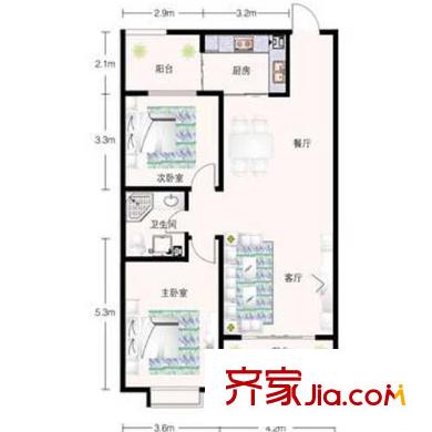 新華錦鴻仕雅居戶型圖戶型圖H 2室2廳1衛(wèi)