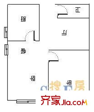 東泰花園 2室 戶型圖