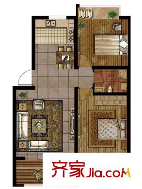 金水翠園戶型圖2室戶型圖 2室2廳1衛(wèi)1廚