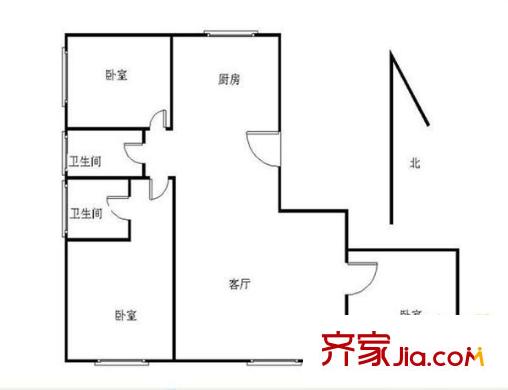 金水翠園3室 戶型圖
