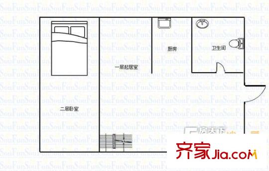 鐵山路小區(qū)戶型圖戶型圖 1室1廳1衛(wèi)1廚