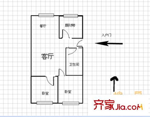 河北商城 2室 戶型圖