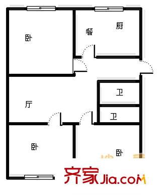 河北商城 3室 戶型圖
