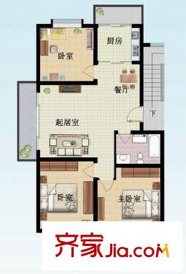 交運山莊戶型圖3室2廳