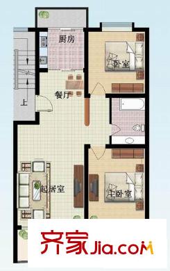 交運山莊戶型圖2室2廳