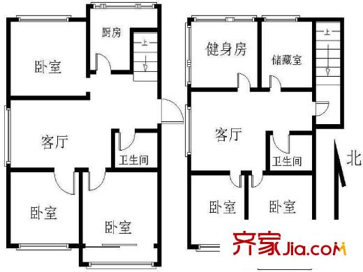 交運(yùn)山莊5室 戶型圖