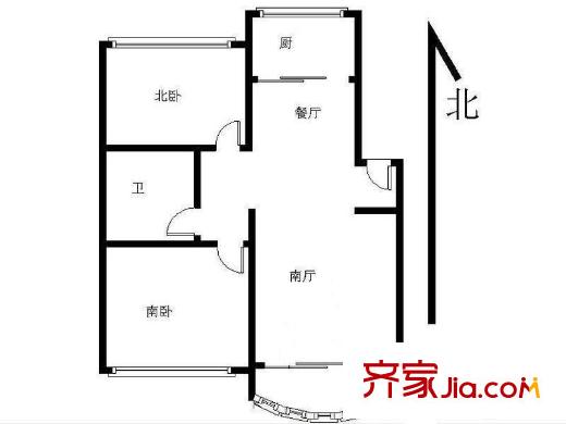 交運(yùn)山莊2室 戶型圖