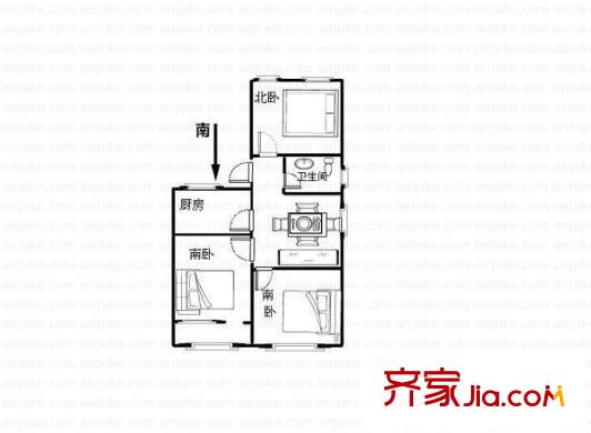 長沙小區(qū)戶型圖3室戶型圖 3室1廳1衛(wèi)1廚
