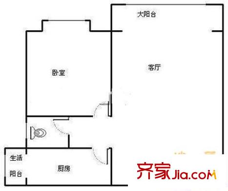 漳浦路小區(qū) 1室 戶型圖