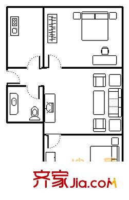 漳浦路小區(qū) 2室 戶型圖