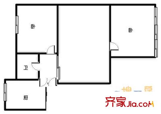 漳浦路小區(qū) 2室 戶型圖