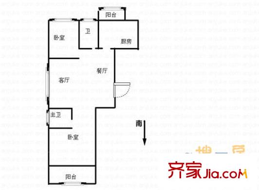 星海苑2期 2室 戶型圖