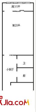 人民路小區(qū) 2室 戶型圖