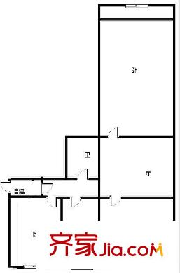 人民路小區(qū) 2室 戶型圖