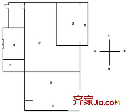 臺東步行街 3室 戶型圖
