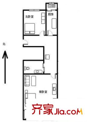 臺東步行街 2室 戶型圖