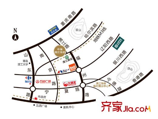 中海清江華府交通圖區(qū)位圖