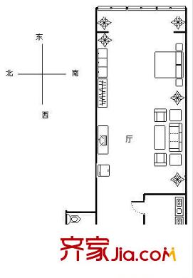 臺東步行街 1室 戶型圖