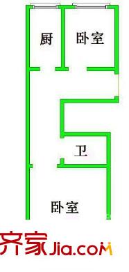 利津路27號院戶型圖2室戶型圖 2室1衛(wèi)1廚