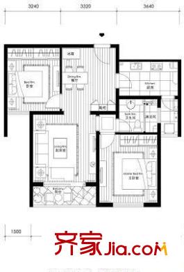 福嶺嘉苑G區(qū) 2室 戶型圖