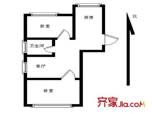 福嶺小區(qū) 2室 戶型圖