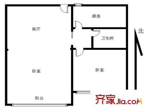 福嶺小區(qū)2室 戶型圖