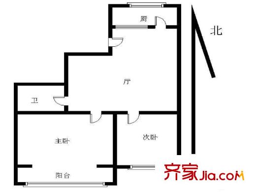 福嶺小區(qū)2室 戶型圖