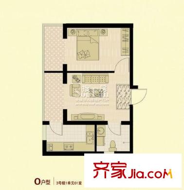 嘉合新興戶型圖O 1室1廳1衛(wèi)1廚