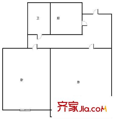 海泊苑戶型圖2室戶型圖 2室1廳1衛(wèi)1廚
