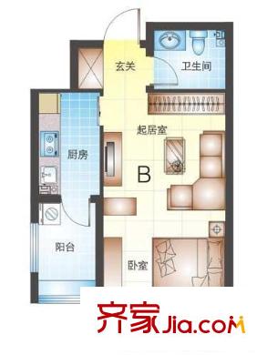 華鵬宜家1室 戶型圖