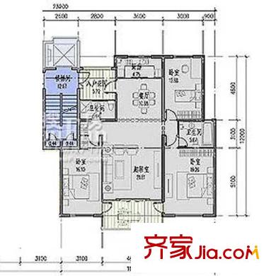 城陽星城戶型圖平面圖4右側戶型 3室2廳