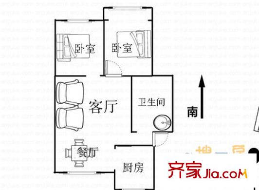 銀河山莊 2室 戶型圖