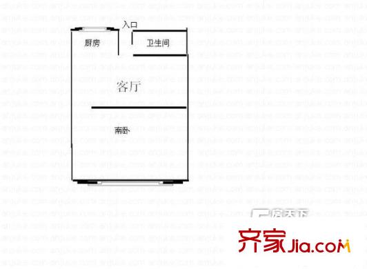 臺六學(xué)區(qū)房戶型圖1室 1室1廳1衛(wèi)1廚
