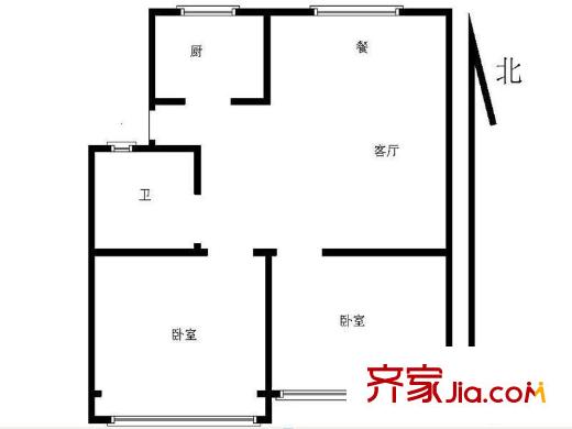 亞星花園2室 戶型圖