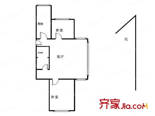 亞星花園2室 戶型圖