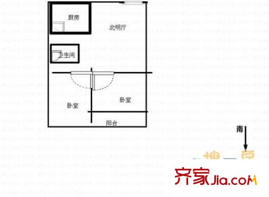 亞星花園 2室 戶型圖