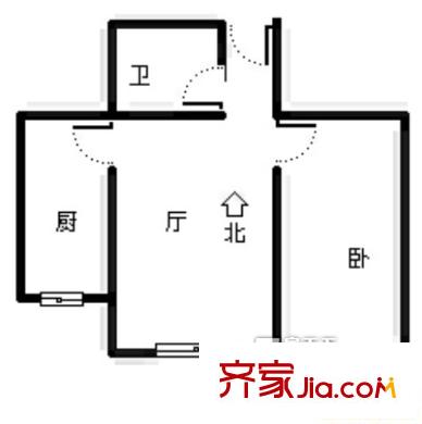 浮山后二小區(qū)戶型圖1室戶型圖 1室1廳1衛(wèi)1廚